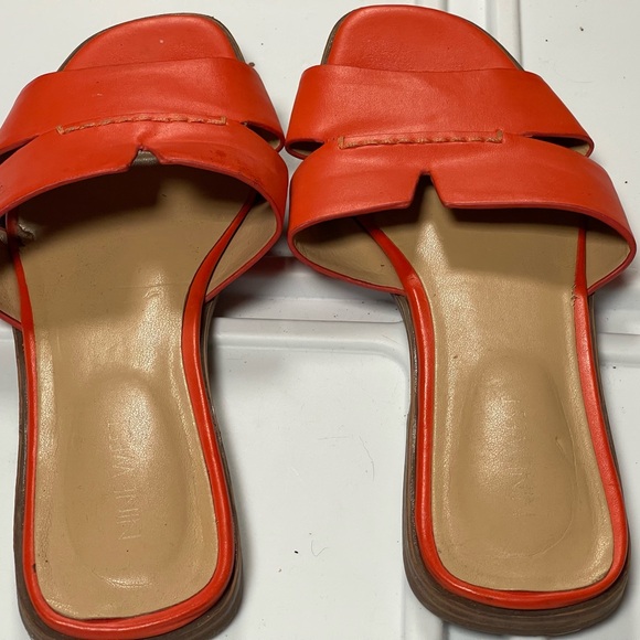 Nine West Women's Orange Leather Sandals, Size 8 - Picture 3 of 3